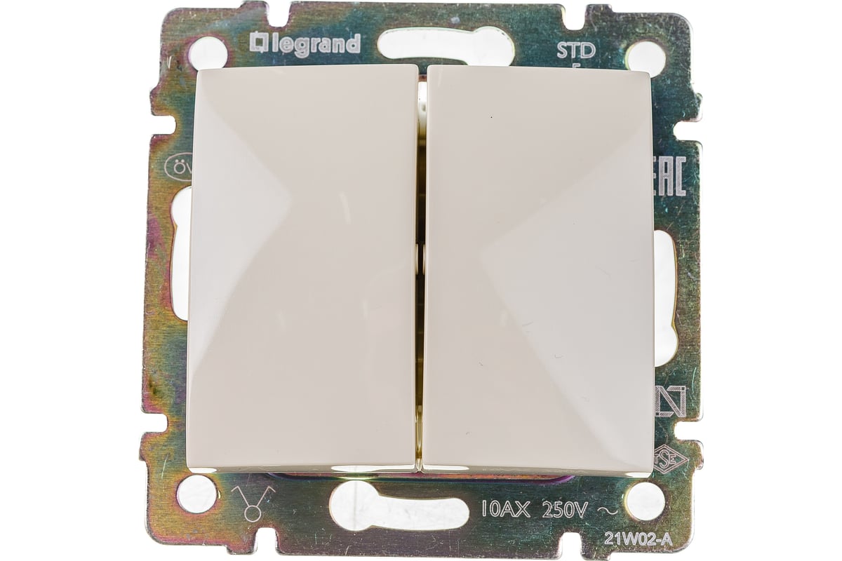 Выключатель Legrand двухклавишный Legrand Valena 10А 250В схема 5 ...