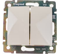 Механизм выключателя Legrand 2-клавишный СП Valena 10 А IP31 слоновая кость Leg 774305 16120013