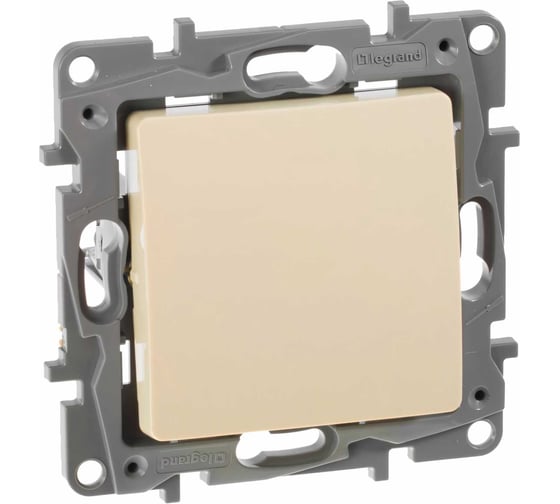 Выключатель Legrand одноклавишный Legrand Etika 10А 250В безвинтовые зажимы слоновая кость 672301