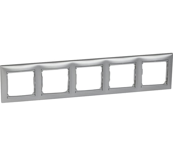 Рамка Legrand Valena 5 постов горизонтальный монтаж алюминий Leg 770155