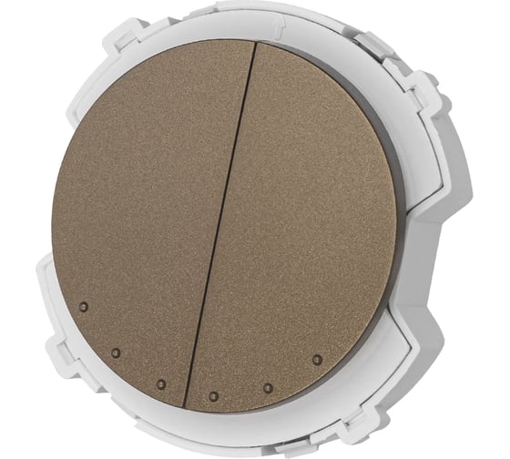 Выключатель 2-клавишный TDM ELECTRIC 16а 250в проходной бронза, "байкал" SQ1819-0434 1