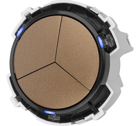 Выключатель 3-клавишный TDM ELECTRIC 16а 250в кнопочный механизм бронза, "байкал" SQ1819-0426