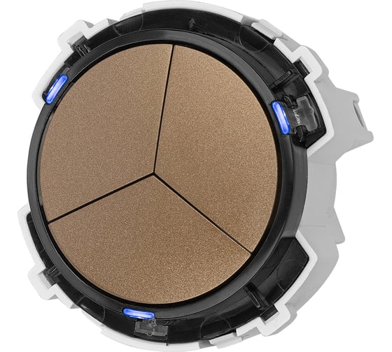 Выключатель 3-клавишный TDM ELECTRIC 16а 250в кнопочный механизм бронза, "байкал" SQ1819-0426 1