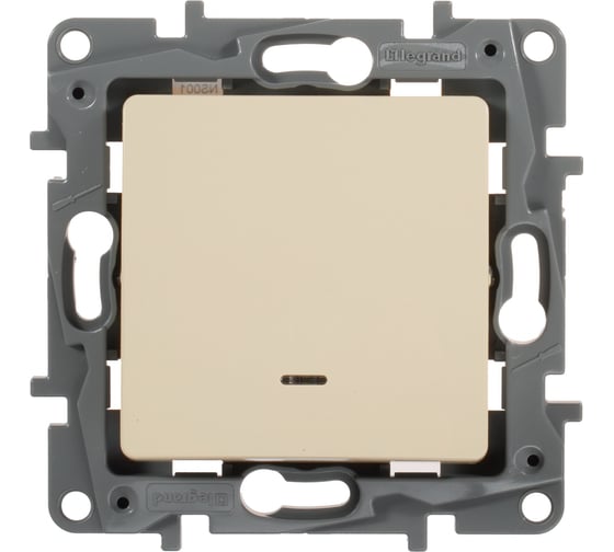 Выключатель Legrand одноклавишный с подсветкой/индикацией Legrand Etika 10А 250В безвинтовые зажимы слоновая кость 672303