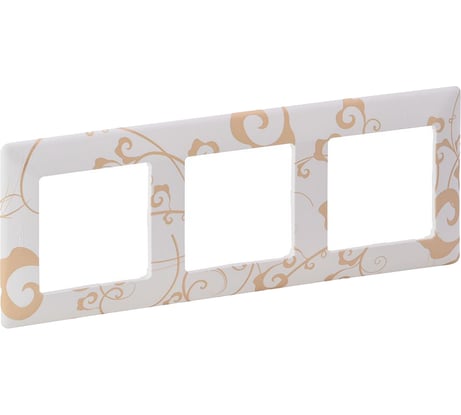 Рамка Legrand Valena LIFE  "Ампир белый".3-постовая универсальная 754103