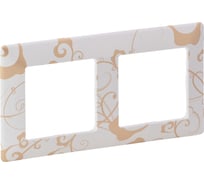 Рамка Legrand Valena LIFE "Ампир белый".2-постовая универсальная 754102