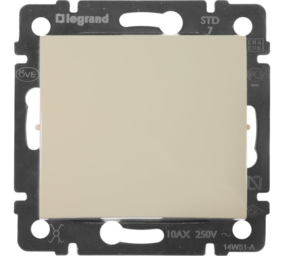 Переключатель Legrand перекрёстный одноклавишный Legrand Valena 10А 250В схема 7 винтовые зажимы слоновая кость 774307