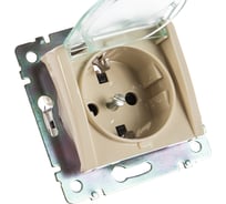 Розетка Legrand с заземлением IP44 Legrand Valena со шторками с защитной крышкой 16А 250В винтовые зажимы слоновая кость 774120