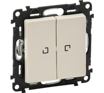 Выключатель Legrand Valena LIFE двухклавишный 10АХ 250В с подсветкой.С лицевой панелью.Слоновая кость 752528
