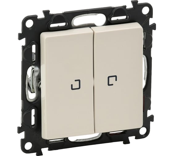 Выключатель Legrand Valena LIFE  двухклавишный 10АХ 250В с подсветкой.С лицевой панелью.Слоновая кость 752528