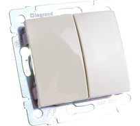 Переключатель Legrand двухклавишный Legrand Valena 10А 250В схема 6/2 безвинтовые зажимы слоновая кость 774308