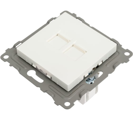 Розетка компьютерная 2-местная TOKOV ELECTRIC СП Pixel RJ45 кат.5E механизм перламутр. TKE-PX-RC2-C04