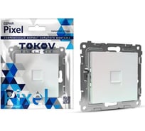 Розетка телефонная 1-местная TOKOV ELECTRIC СП Pixel RJ11 механизм перламутр. TKE-PX-RT1-C04