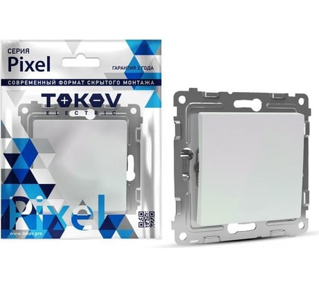 Выключатель 1-клавишный TOKOV ELECTRIC скрытой проводки, Pixel, 10А, IP20, механизм, перламутровый TKE-PX-V1-C04