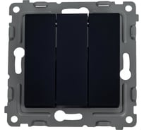 Выключатель 3-клавишный TOKOV ELECTRIC скрытой проводки, Pixel, 10А, IP20, механизм, карбон TKE-PX-V3-C14