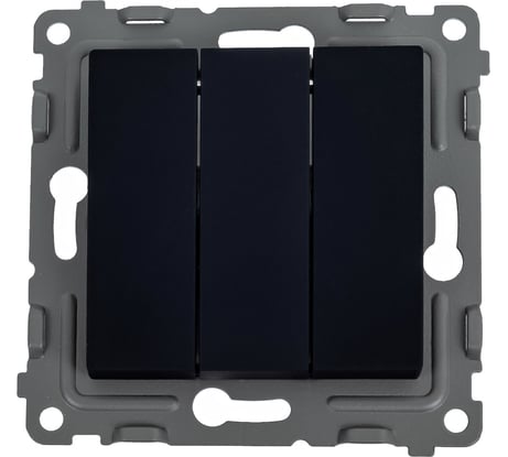 Выключатель 3-клавишный TOKOV ELECTRIC скрытой проводки, Pixel, 10А, IP20, механизм, карбон TKE-PX-V3-C14