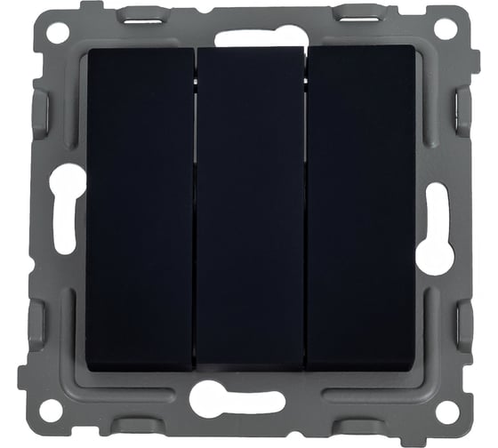 Выключатель 3-клавишный TOKOV ELECTRIC скрытой проводки, Pixel, 10А, IP20, механизм, карбон TKE-PX-V3-C14