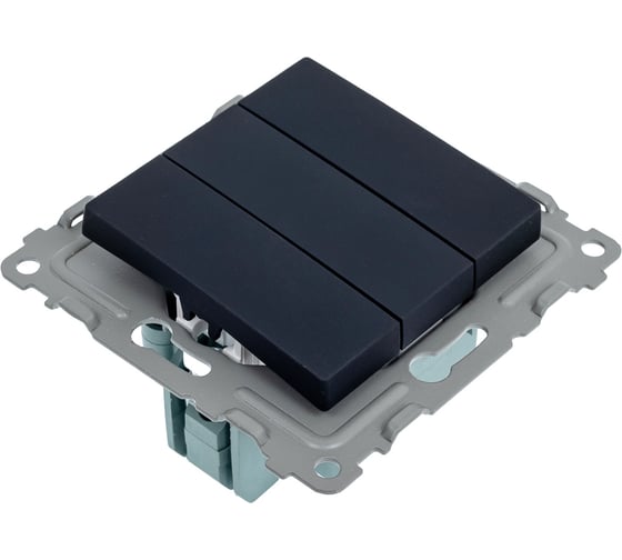 Выключатель 3-клавишный TOKOV ELECTRIC скрытой проводки, Pixel, 10А, IP20, механизм, карбон TKE-PX-V3-C14