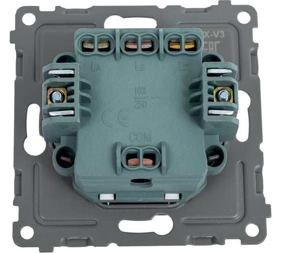 Выключатель 3-клавишный TOKOV ELECTRIC скрытой проводки, Pixel, 10А, IP20, механизм, карбон TKE-PX-V3-C14
