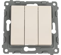 Выключатель 3-клавишный TOKOV ELECTRIC скрытой проводки, Pixel, 10А, IP20, механизм, бежевый TKE-PX-V3-C02