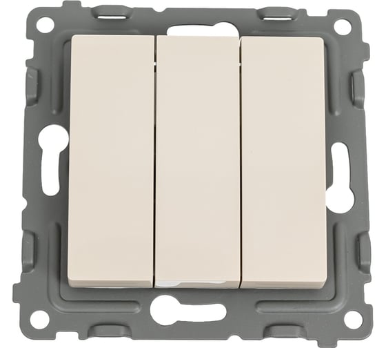 Выключатель 3-клавишный TOKOV ELECTRIC скрытой проводки, Pixel, 10А, IP20, механизм, бежевый TKE-PX-V3-C02