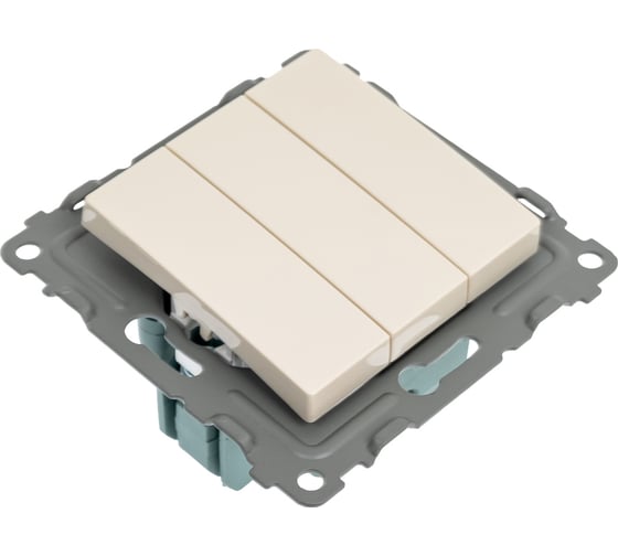 Выключатель 3-клавишный TOKOV ELECTRIC скрытой проводки, Pixel, 10А, IP20, механизм, бежевый TKE-PX-V3-C02