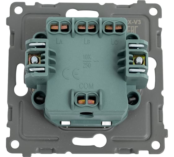 Выключатель 3-клавишный TOKOV ELECTRIC скрытой проводки, Pixel, 10А, IP20, механизм, бежевый TKE-PX-V3-C02