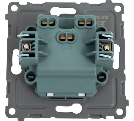 Механизм 2-клавишного выключателя TOKOV ELECTRIC СП Pixel 10А, IP20, с индикатором, карбон TKE-PX-V2I-C14