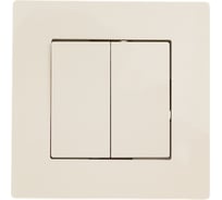 2-клавишный выключатель TOKOV ELECTRIC СП Pixel 10А, IP20, в сборе, бежевый TKE-PX-V2F-C02