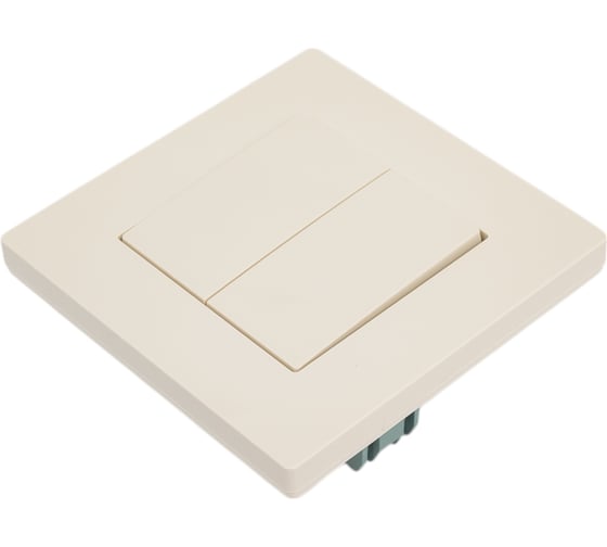 2-клавишный выключатель TOKOV ELECTRIC СП Pixel 10А, IP20, в сборе, бежевый TKE-PX-V2F-C02