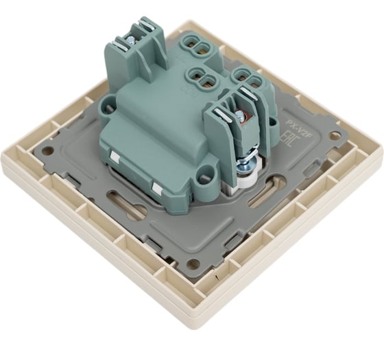 2-клавишный выключатель TOKOV ELECTRIC СП Pixel 10А, IP20, в сборе, бежевый TKE-PX-V2F-C02