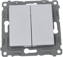 Механизм 2-клавишного выключателя TOKOV ELECTRIC СП Pixel 10А, IP20, алюминий TKE-PX-V2-C03