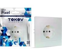 1-местная розетка TOKOV ELECTRIC СП Pixel 16А, IP20, с заземлением, защитные шторки, в сборе, перламутровый TKE-PX-R1FZSF-C04