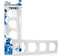 Рамка TOKOV ELECTRIC 4-местная Pixel универсальная, белый TKE-PX-RM4-C01
