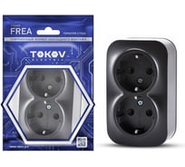 Розетка TOKOV ELECTRIC 2-местная ОП Frea 16А IP20 250В с заземлением АБС-пластик карбон TKE-FR-R2Z-C14