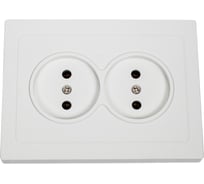 Розетка TOKOV ELECTRIC 2-местная СП Pixel 16А IP20 без заземлением в сборе белый TKE-PX-R2F-C01