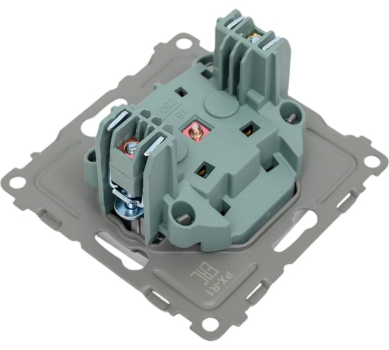 Механизм 1-местной розетки TOKOV ELECTRIC Pixel 16А, IP20, СП, без заземления, алюминий TKE-PX-R1-C03