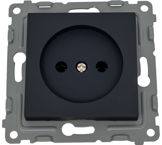 Механизм 1-местной розетки TOKOV ELECTRIC Pixel 16А, IP20, СП, без заземления, карбон TKE-PX-R1-C14
