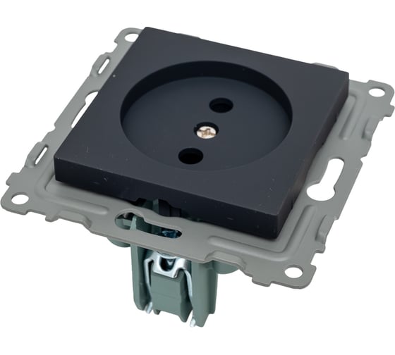 Механизм 1-местной розетки TOKOV ELECTRIC Pixel 16А, IP20, СП, без заземления, карбон TKE-PX-R1-C14
