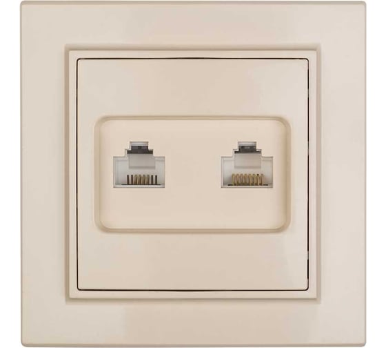 2-местная розетка EKF Минск RJ-45 СП бежевый ERK02-035-20
