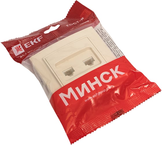 2-местная розетка EKF Минск RJ-45 СП бежевый ERK02-035-20