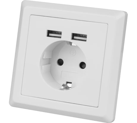 Мультифункциональный блок TDM ELECTRIC Сенеж 2 2П+3, 16А 250В + 2 USВ-порта 5В 2,1А, белый SQ1816-0002