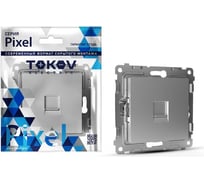 Розетка компьютерная TOKOV ELECTRIC 1-местная СП Pixel RJ45 категория 5E механизм алюминий TKE-PX-RC1-C03