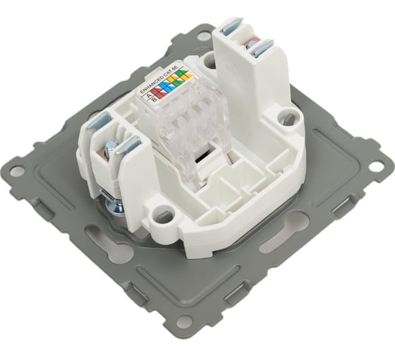 Розетка компьютерная 1-местная TOKOV ELECTRIC СП Pixel RJ45 кат.5E механизм карбон TKE-PX-RC1-C14