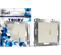 Розетка компьютерная 1-местная TOKOV ELECTRIC СП Pixel RJ45 кат.5E механизм бежевый TKE-PX-RC1-C02