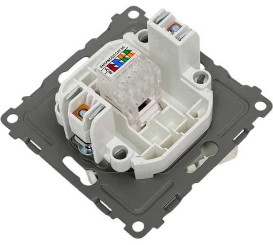 Розетка компьютерная 1-местная TOKOV ELECTRIC СП Pixel RJ45 кат.5E механизм перламутровый TKE-PX-RC1-C04
