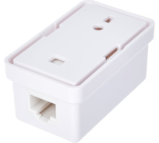 Настенная розетка NETLAN 1 порт, категория 5e, RJ45/8P8C, неэкранированная, белая, 10 шт,EC-UWO-1-UD2-WT-10