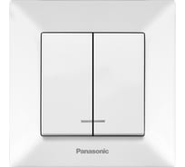 Выключатель Panasonic 2кл свет белый Arkedia 54778 WMTC0010-2WH