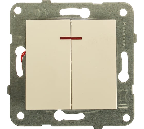 Выключатель Panasonic МОДУЛЬ 2кл с подсветкой белый Karre Plus 54915 WKTT0010-2WH