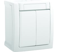 Выключатель Panasonic 2кл белый IP54 PACIFIC 54727 WPTC4009-2WH